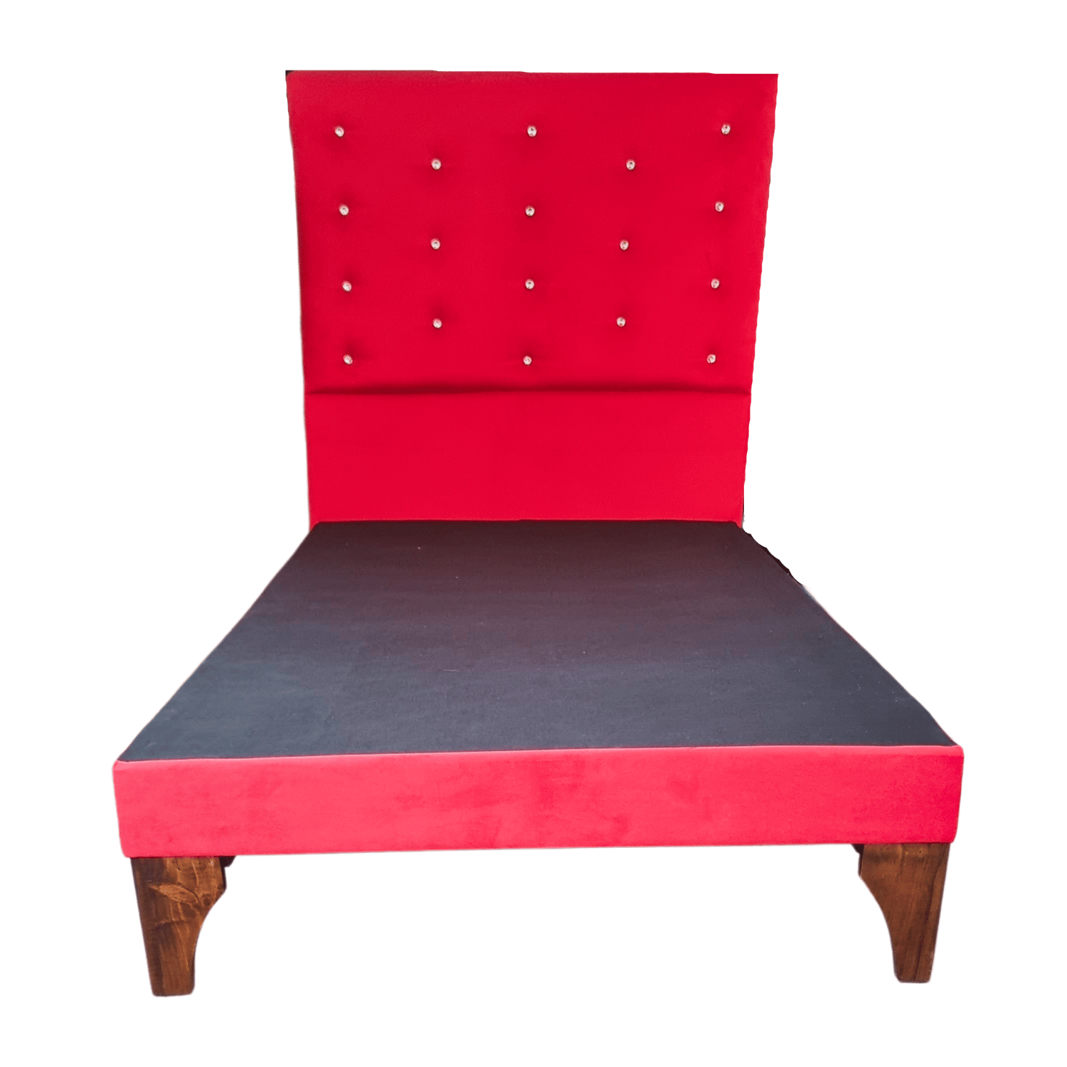 BASE 1 PLAZA CON RESPALDO ROJO FELPA DIAMANTE A PISO 90X190 RIMAR - 1