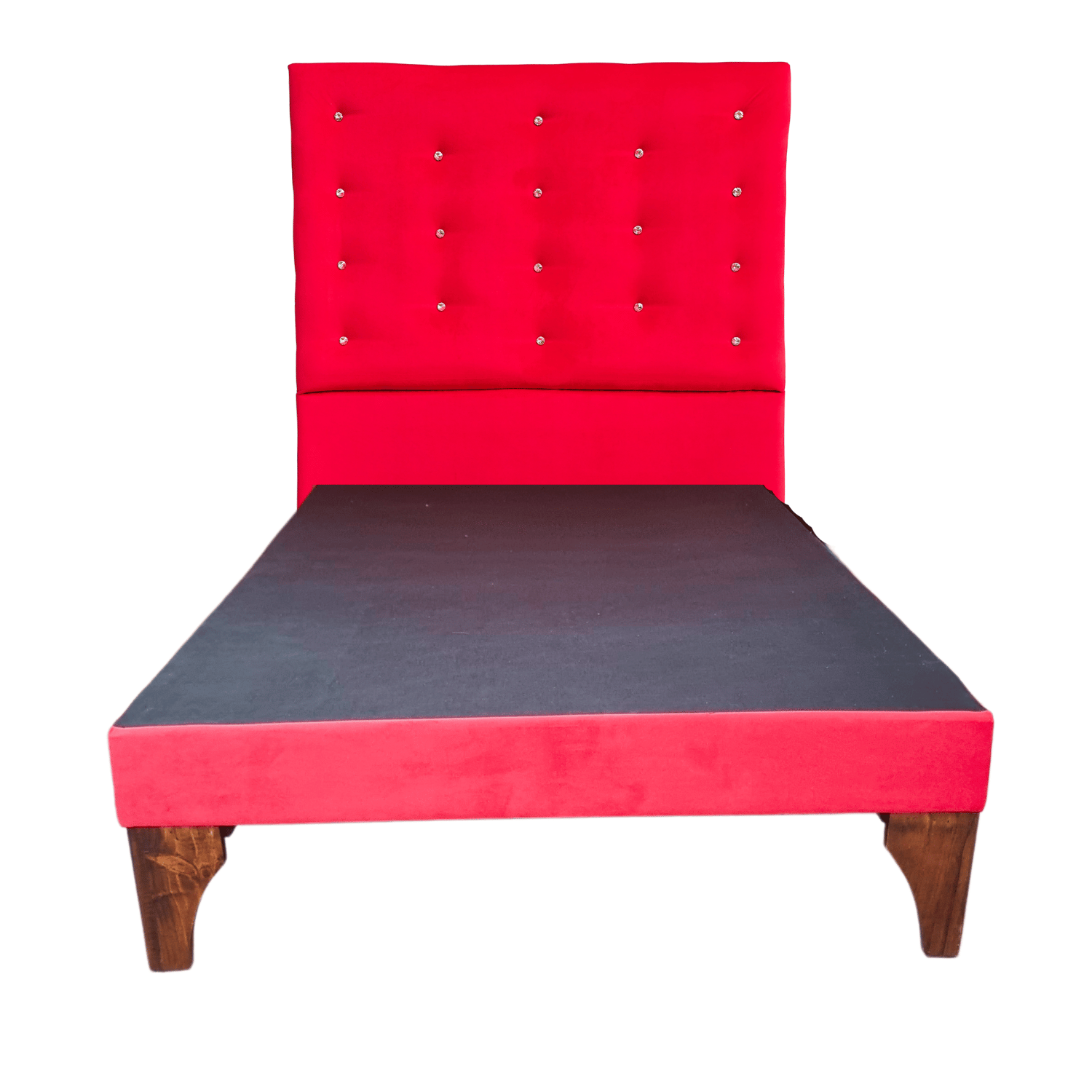 BASE 1 PLAZA CON RESPALDO ROJO FELPA DIAMANTE A PISO 90X190 RIMAR - 4