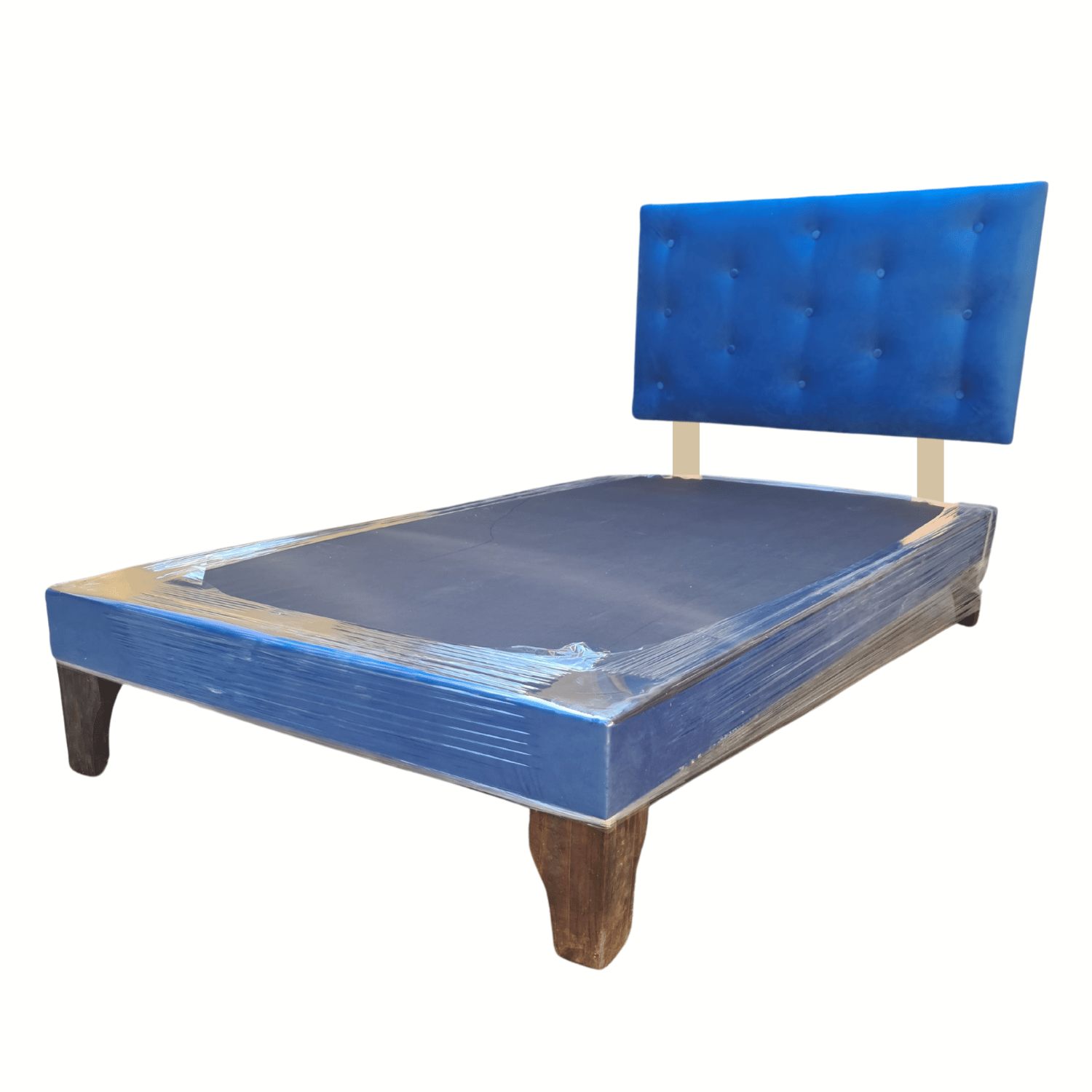 BASE 1,5 PLAZA CON RESPALDO AZUL FELPA 90X190 RIMAR - 3