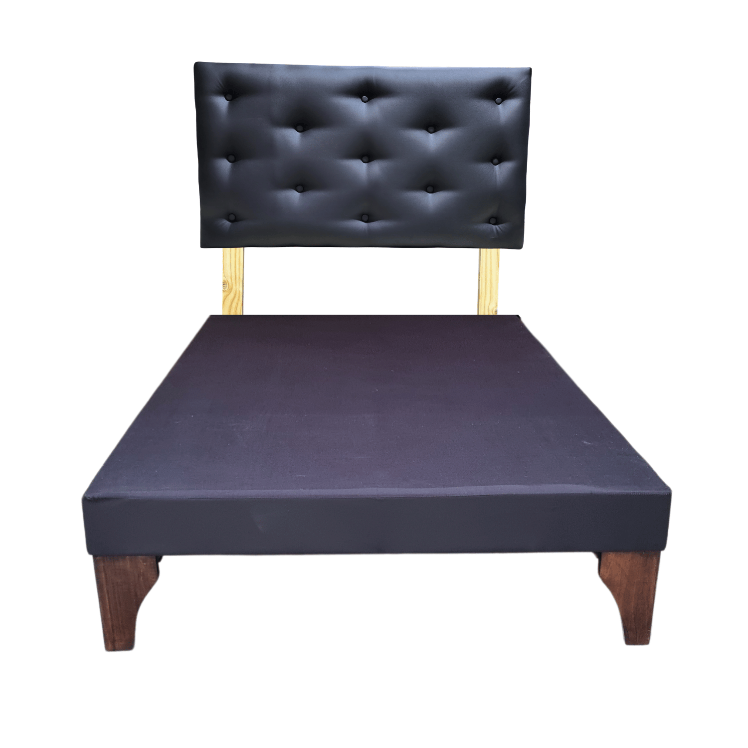 BASE 1,5 PLAZA CON RESPALDO NEGRO ECO CUERO 90X190 RIMAR - 1