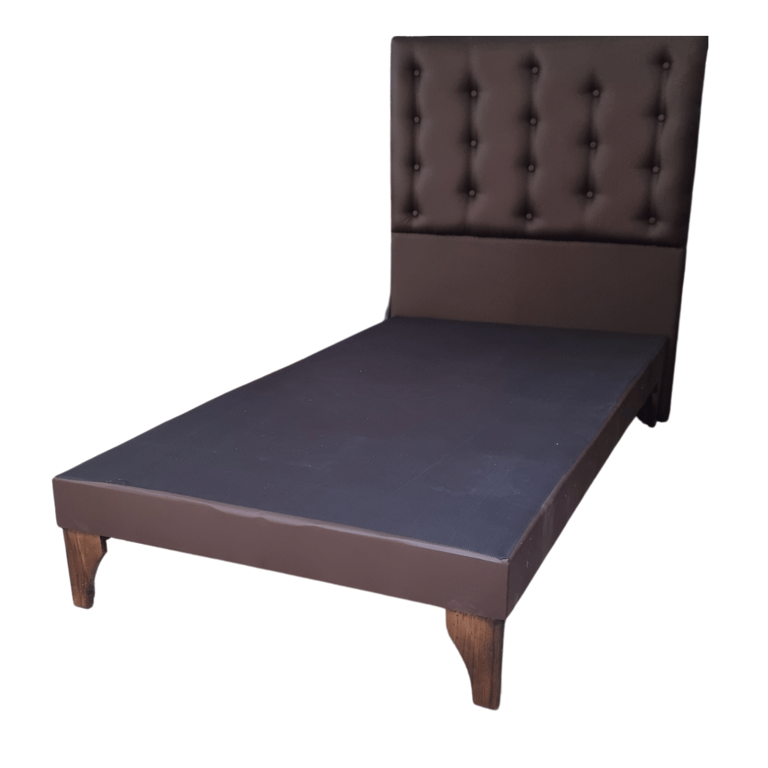 BASE 1 PLAZA CON RESPALDO CHOCOLATE ECO CUERO A PISO 90X190 RIMAR - 3