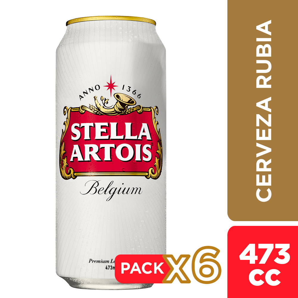 CERVEZA STELLA ARTOIS LATA 473CC X 6 - 1