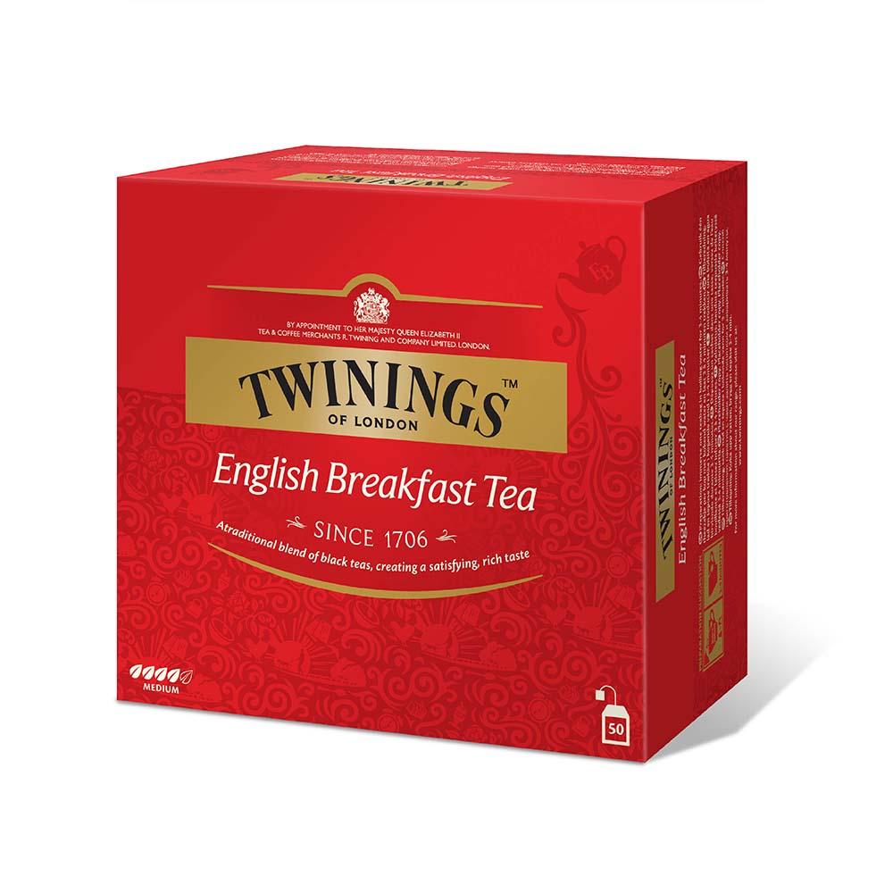 TWININGS TÉ ENGLISH BREAKFAST (ETIQUETA EN COLOR EN COLOR ROJO) X50 BOLSITAS - 3
