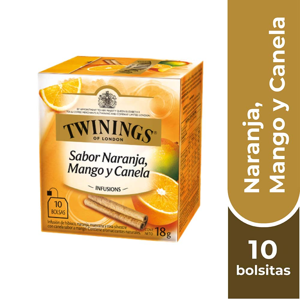 TWININGS TE NARANJA / MANGO / CANELA X 10 BOLSITAS