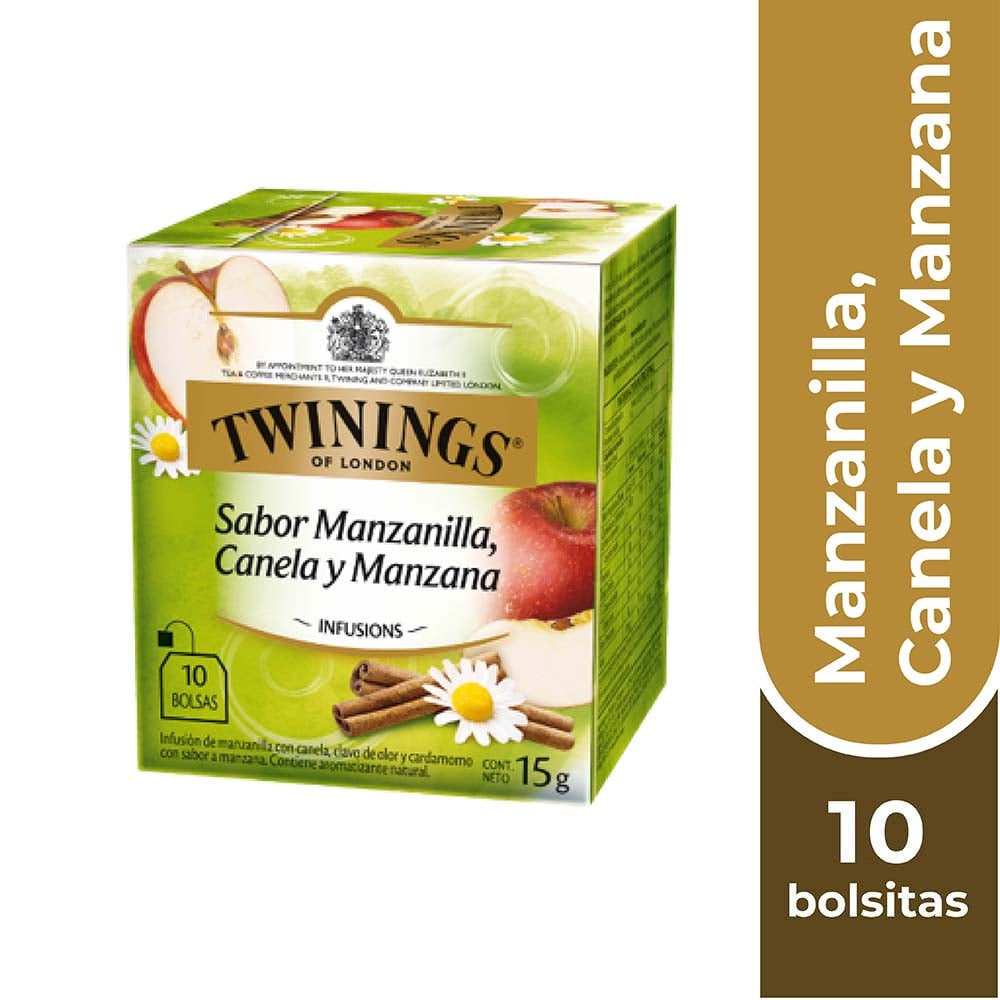 TWININGS TÉ MANZANA / CANELA / MANZANILLA X 10 BOLSITAS - 1