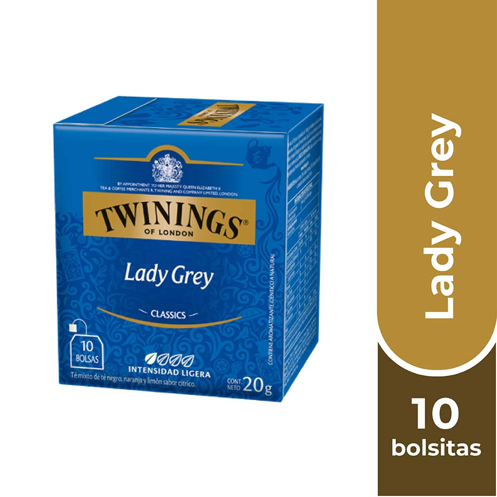 TWININGS TÉ LADY GREY (ETIQUETA AZUL) X 10 BOLSITAS - 1