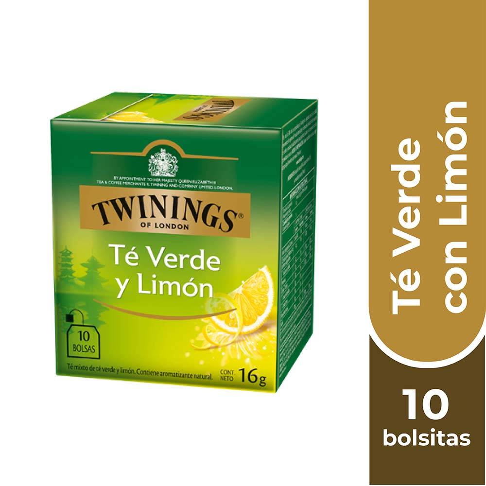 TWININGS TE VERDE CON LIMON X 10 BOLSITAS