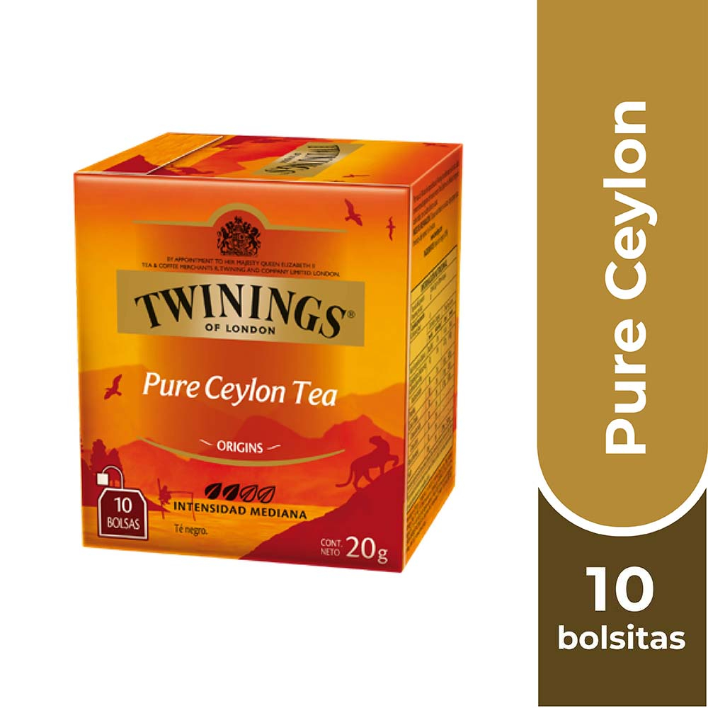 TWININGS TÉ PURE CEYLON X 10 BOLSITAS - 1