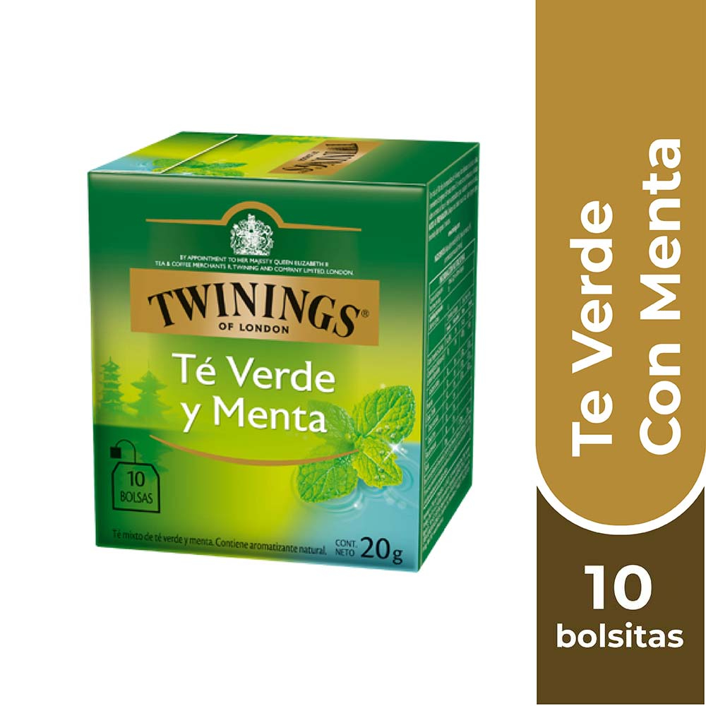 TWININGS TÉ VERDE CON MENTA X 10 BOLSITAS - 1