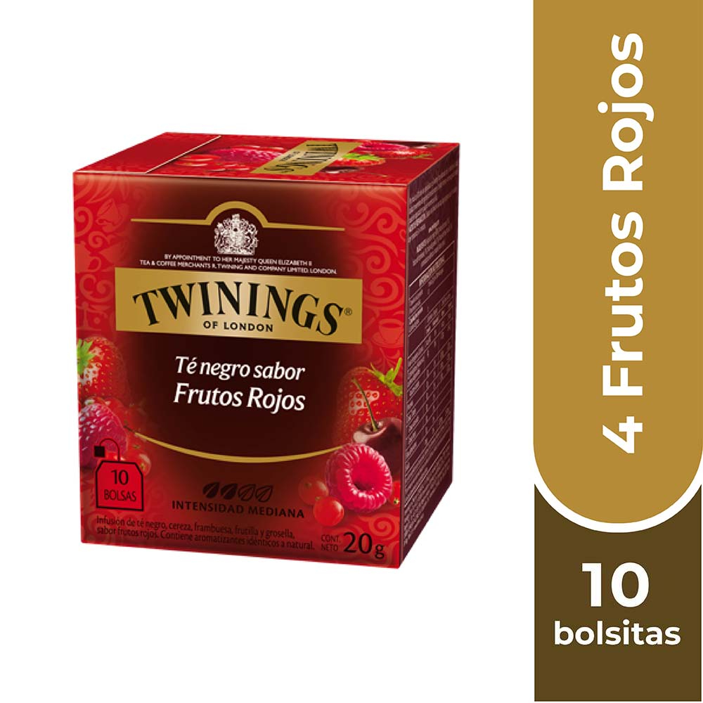 TWININGS TE 4 FRUTOS EN COLOR ROJOS X 10 BOLSITAS