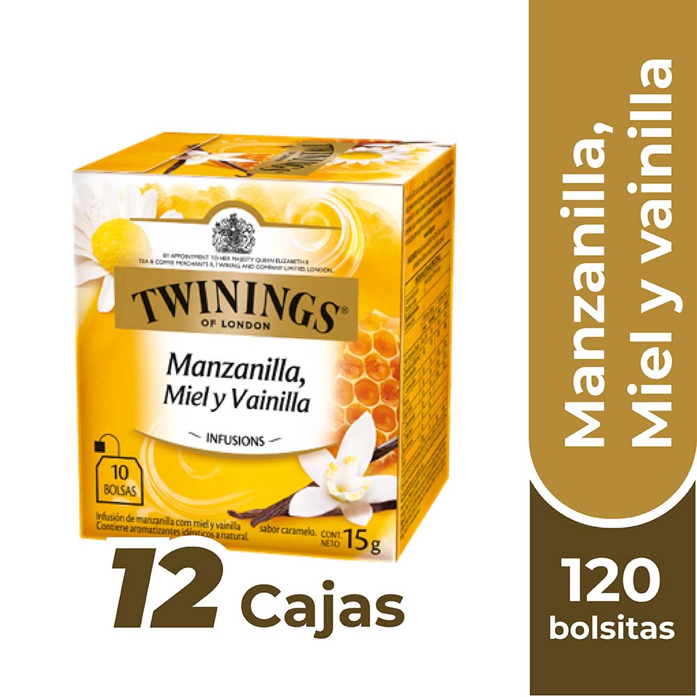 INFUSION TE VAINILLA TWININGS CAJA 120 BOLSITAS MANZANILLA MIEL
