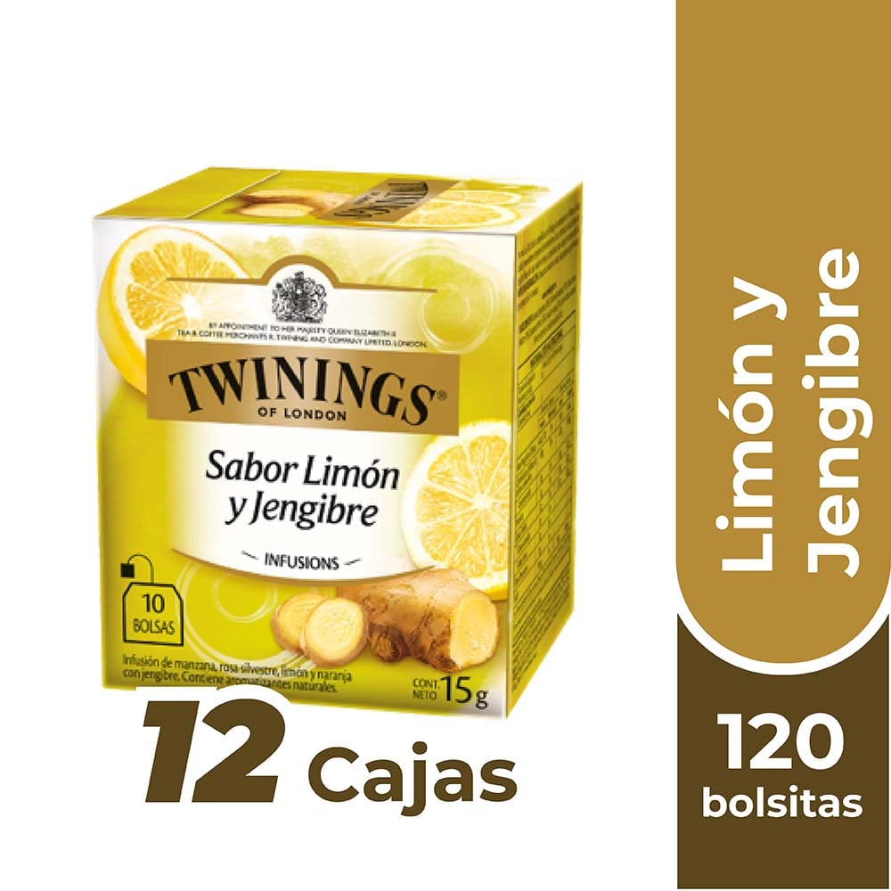 INFUSION TE JENGIBRE TWININGS CAJA 120 BOLSITAS LIMON Y
