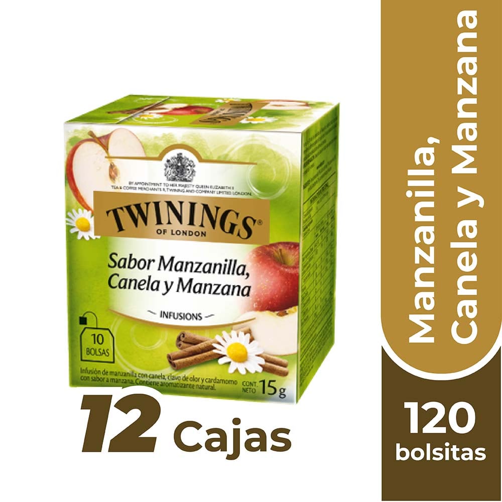 TWININGS TÉ MANZANA / CANELA / MANZANILLA X120 BOLSITAS - 1