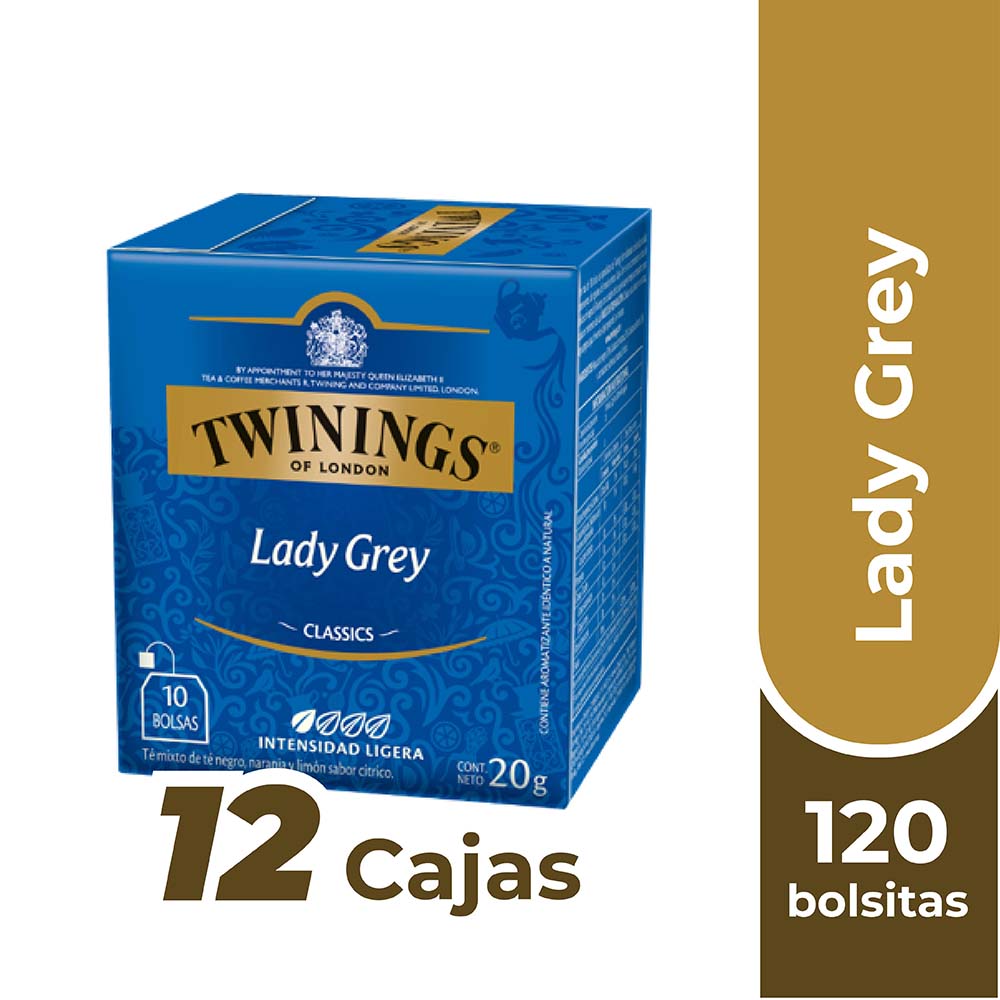 INFUSION TE TWININGS CAJA 120 BOLSITAS LADY GREY ETIQUETA AZUL - 1
