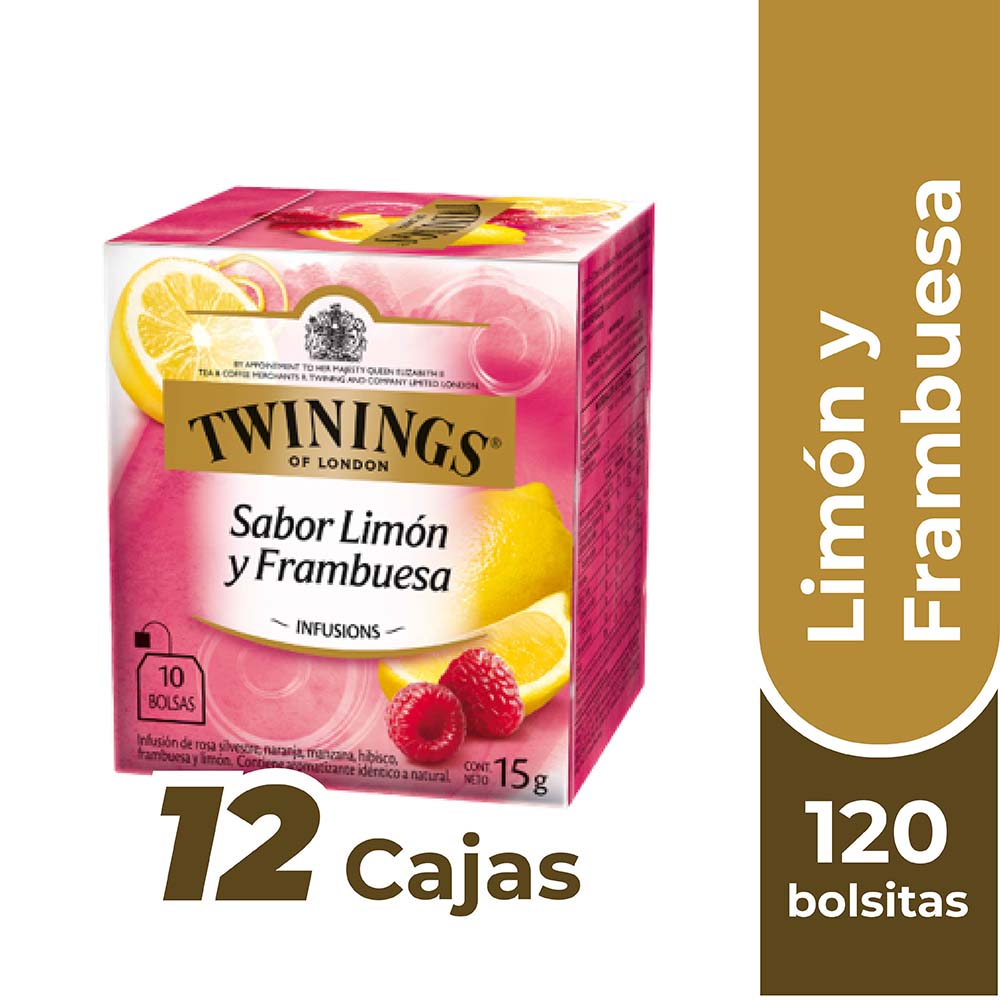 INFUSION TE TWININGS CAJA 120 BOLSITAS LIMON FRAMBUESA - 1