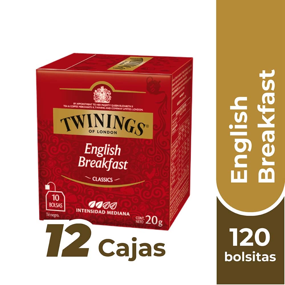 TWININGS TE ENGLISH BREAKFAST (ETIQUETA ROJA) X120 BOLSITAS