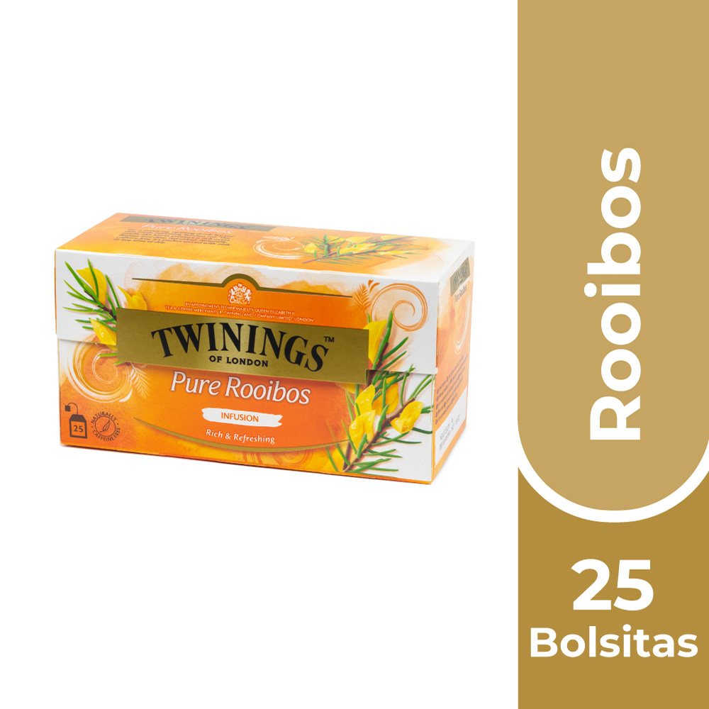 INFUSIONES TWININGS CAJA 25 BOLSITAS PURE ROOIBOS