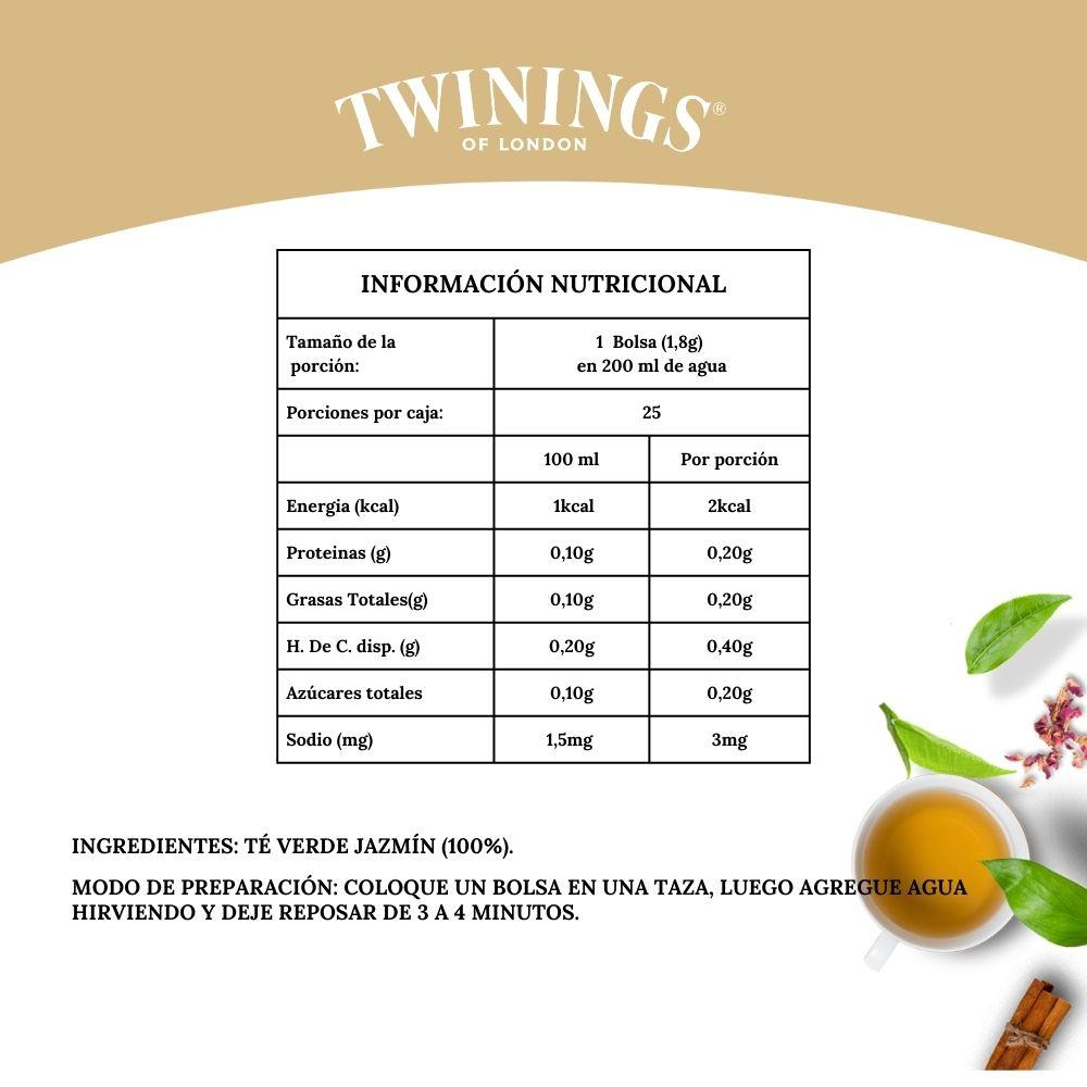 INFUSION TE VERDE TWININGS CAJA 25 BOLSITAS JAZMIN - 3