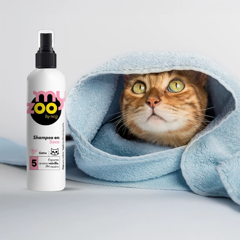 SHAMPOO GATOS MYZOO NEUTRO ESPUMA EN SECO VAINILLA 250CC - 3
