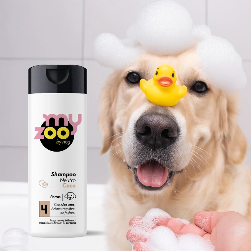 SHAMPOO PERROS MYZOO NEUTRO ALOE VERA AROMA COCO 420 CC - 3