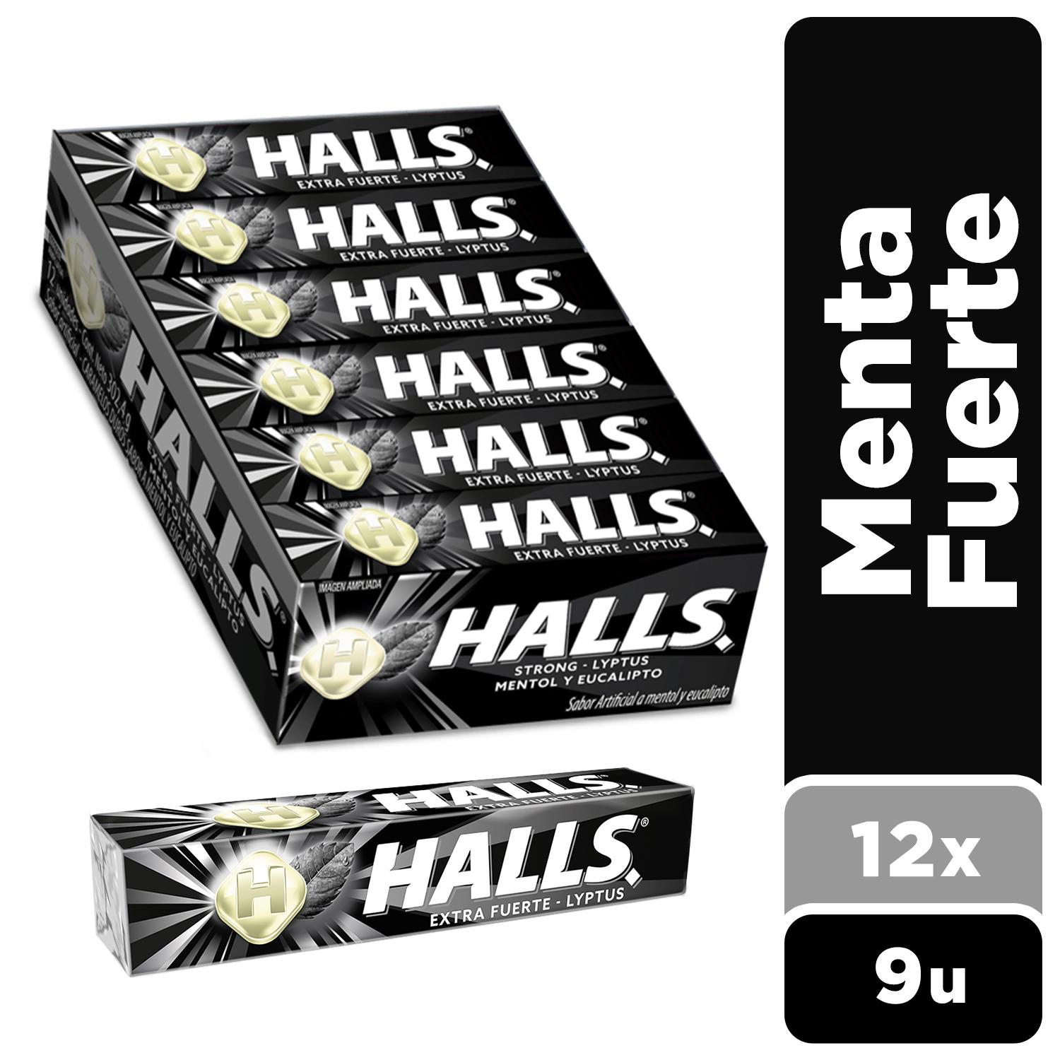 GOLOSINAS MENTA FUERTE HALLS 12 X 9 CARAMELOS DUROS - 1