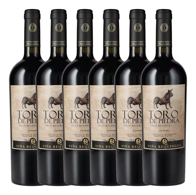 CAJA 6 VINOS TORO DE PIEDRA CARMENERE 14° 750ML - 2