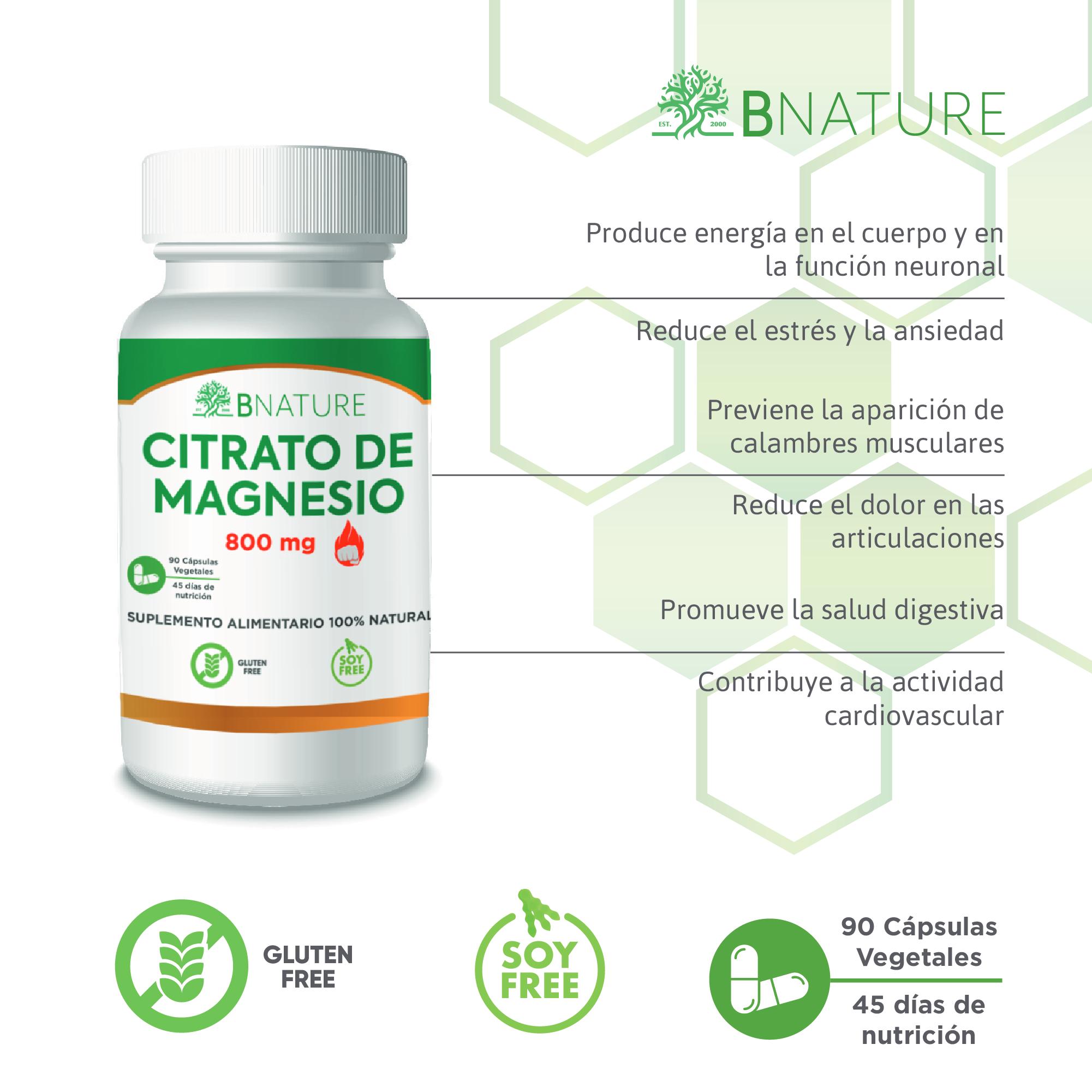 CITRATO DE MAGNESIO B NATURE 800MG (90 CAPSULAS) - 3