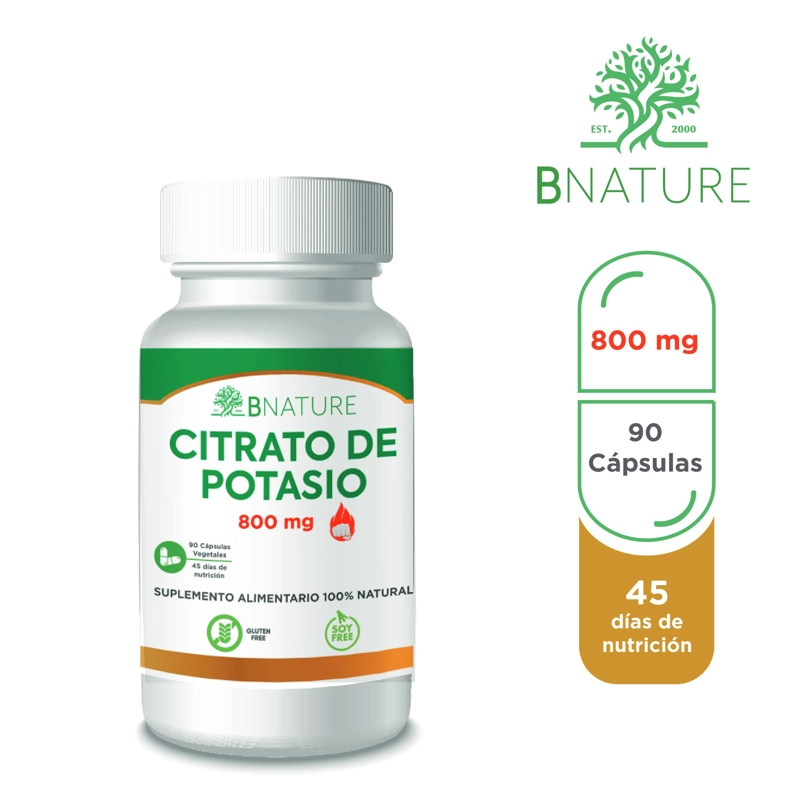 CITRATO DE POTASIO B NATURE 800MG (90 CAPSULAS) - 2