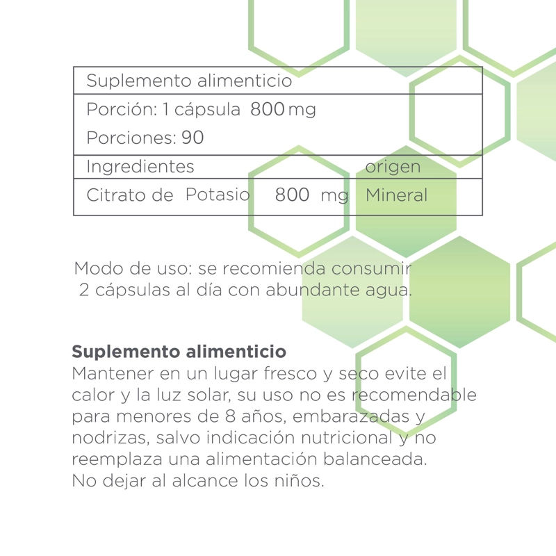 CITRATO DE POTASIO B NATURE 800MG (90 CAPSULAS) - 5