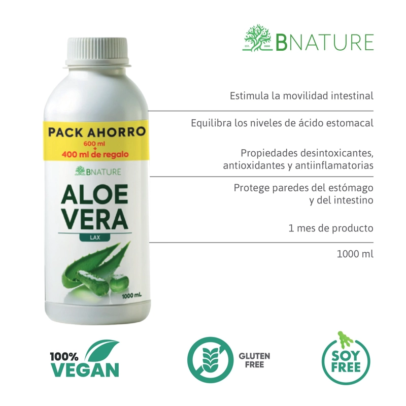 ALOE VERA LAX SUPLEMENTO EN GEL 1 LITRO  B NATURE - 3