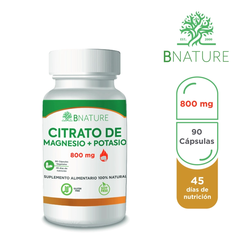 CITRATO DE MAGNESIO Y POTASIO B NATURE 800MG (90 CAPSULAS) - 2