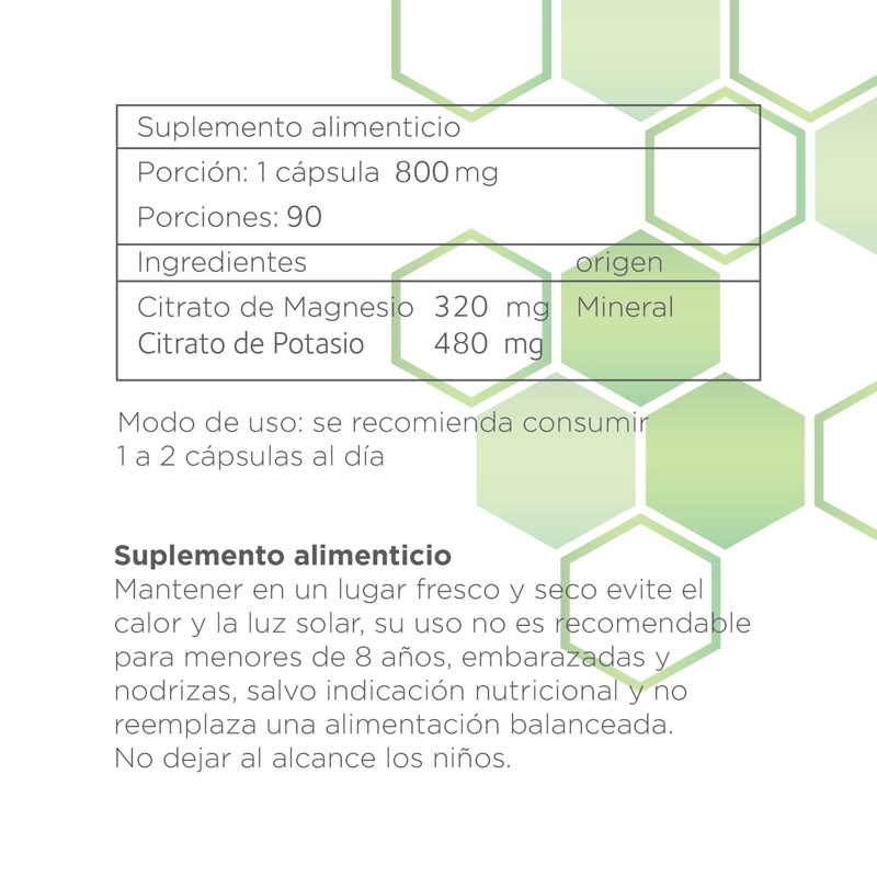 CITRATO DE MAGNESIO Y POTASIO B NATURE 800MG (90 CAPSULAS) - 5