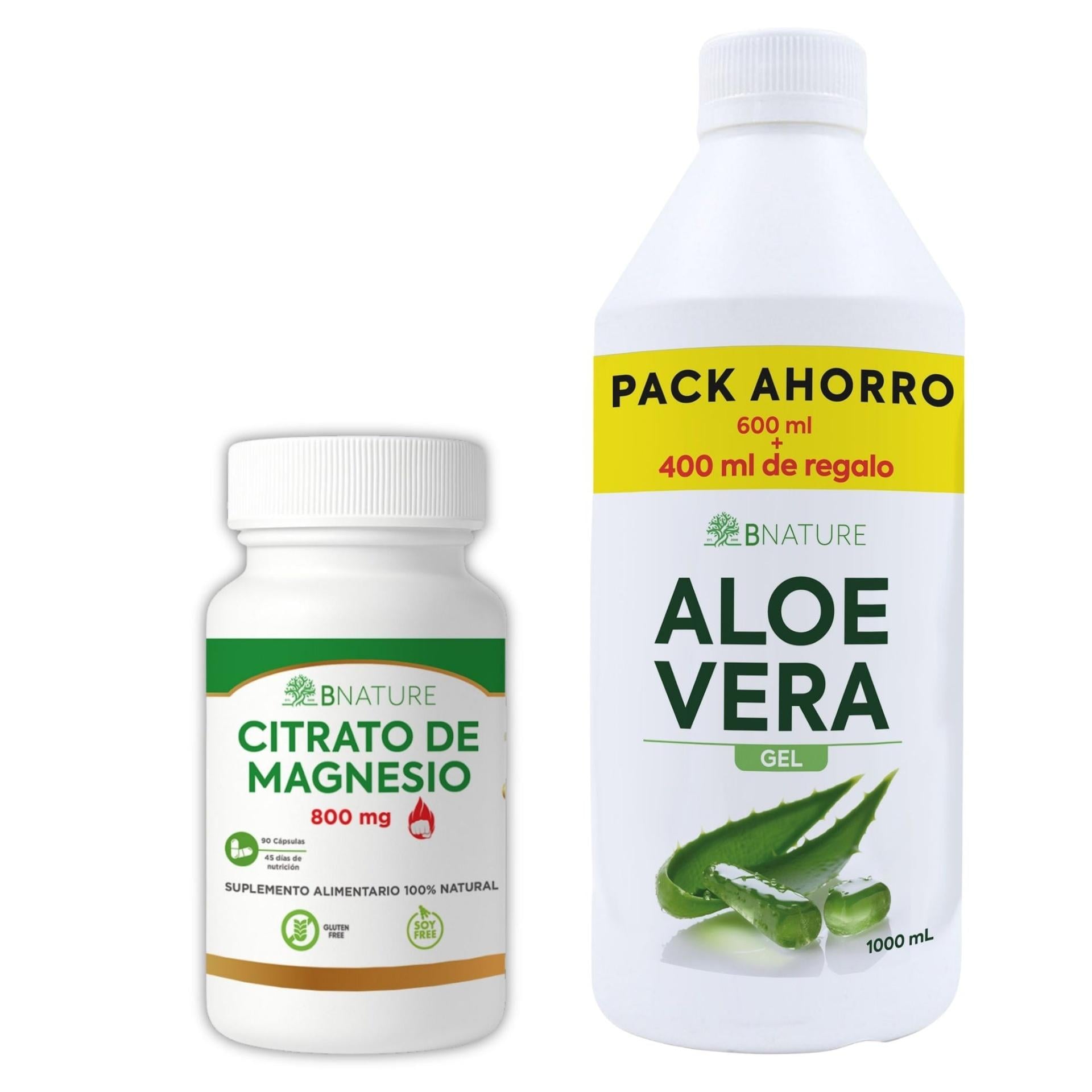 PACK CITRATO DE MAGNESIO 800 MG + ALOE VERA GEL 1L - 1