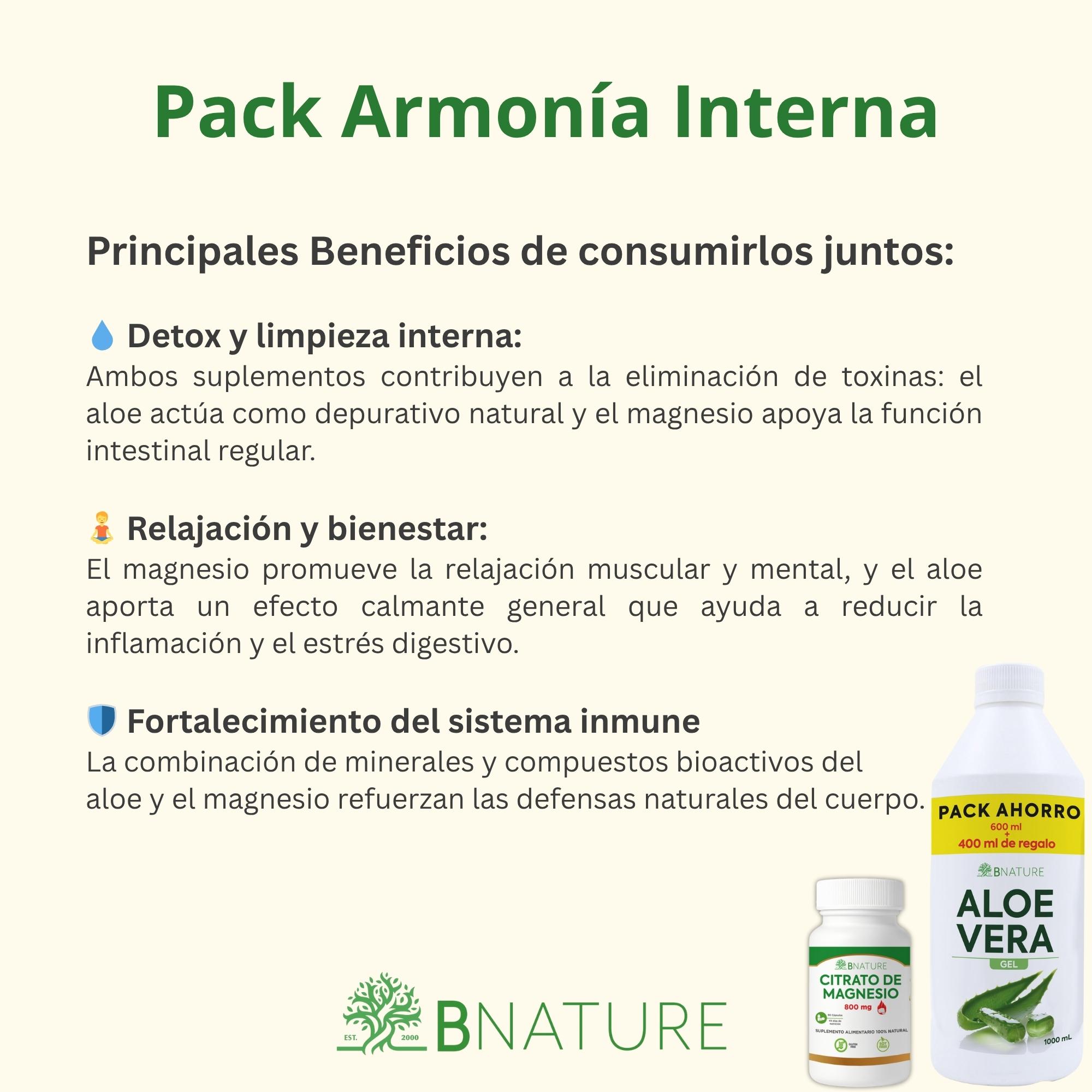PACK CITRATO DE MAGNESIO 800 MG + ALOE VERA GEL 1L - 2