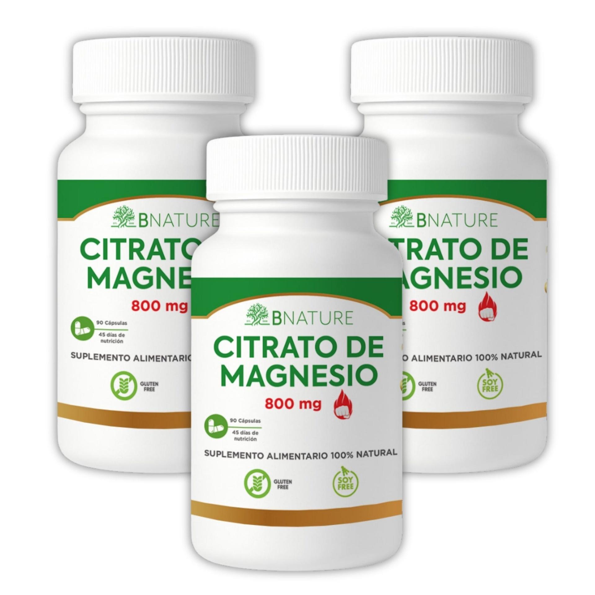 CITRATO MAGNESIO 800MG | PACK 3 FRASCOS DE 90 CAPSULAS - 1