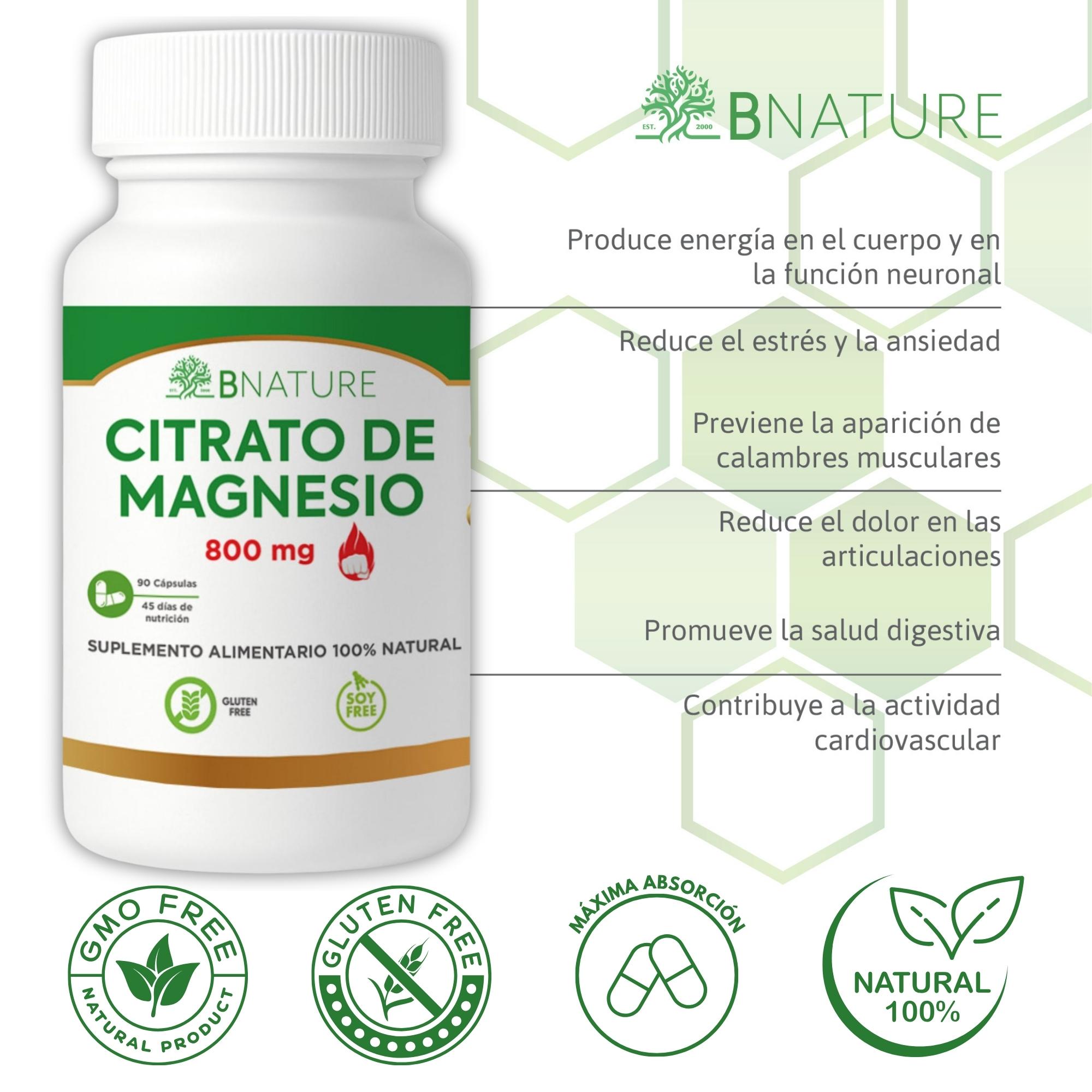 CITRATO MAGNESIO 800MG | PACK 3 FRASCOS DE 90 CAPSULAS - 3