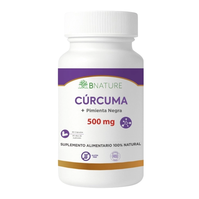 CURCUMA + PIMIENTA NEGRA | 500MG 90 CAPSULAS B NATURE - 1