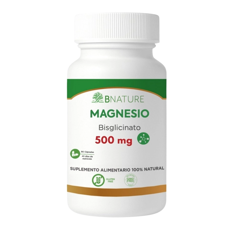 MAGNESIO BISGLICINATO 500MG | SUPLEMENTO 90 CAPS B NATURE - 1