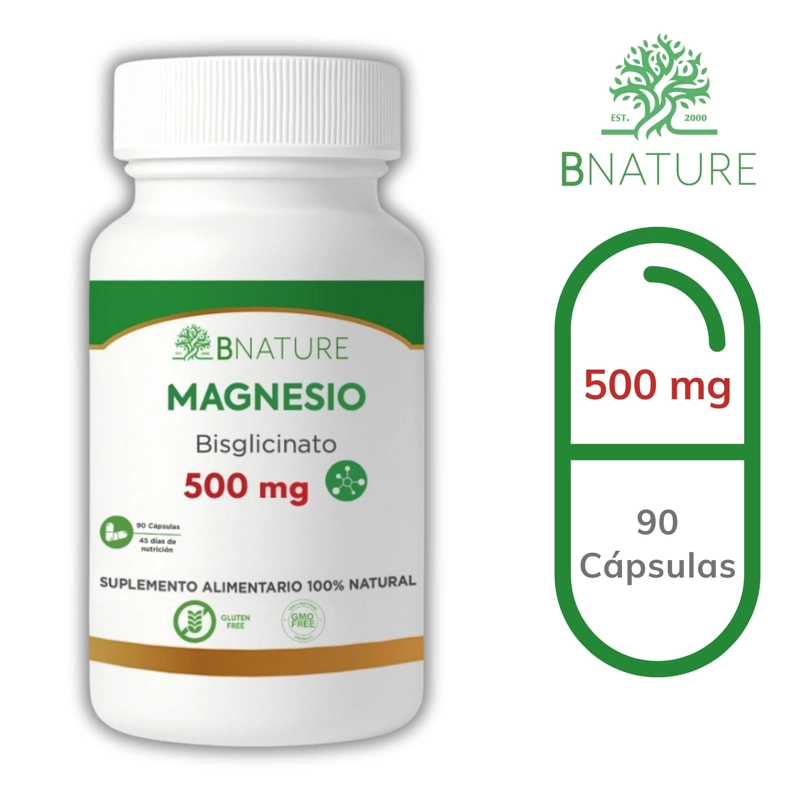 MAGNESIO BISGLICINATO 500MG | SUPLEMENTO 90 CAPS B NATURE - 7