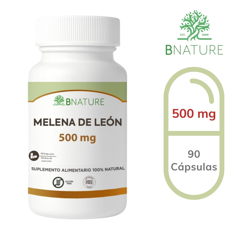 MELENA DE LEON 500MG | SUPLEMENTO FUNGI 90 CAPS B NATURE - 7