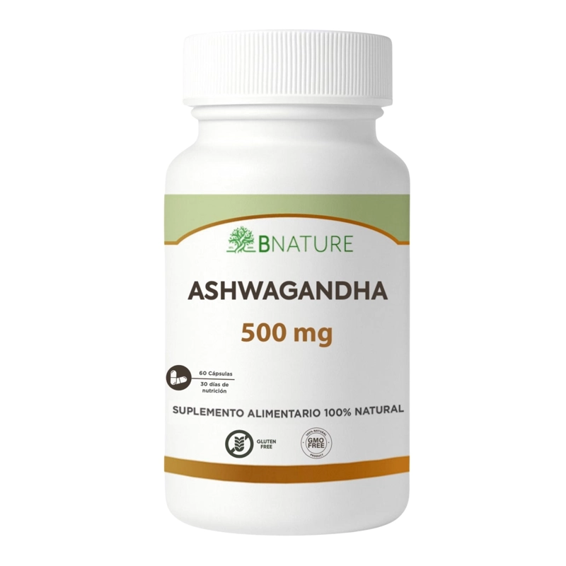 ASHWAGANDHA 500MG | SUPLEMENTO NATURAL 60 CAPS B NATURE - 1