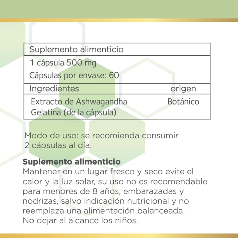 ASHWAGANDHA 500MG | SUPLEMENTO NATURAL 60 CAPS B NATURE - 5