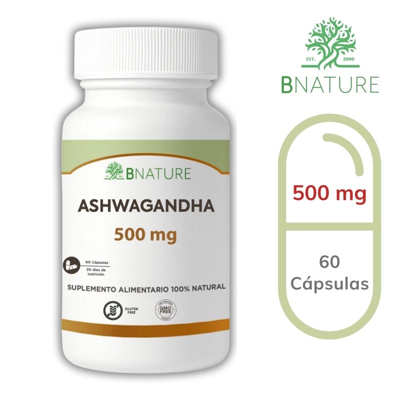 ASHWAGANDHA 500MG | SUPLEMENTO NATURAL 60 CAPS B NATURE - 7