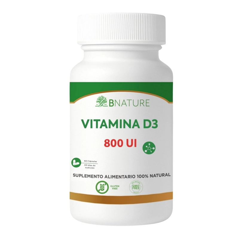 VITAMINA D3 800 UI | SUPLEMENTO DIARIO 60 CAPSULAS B NATURE - 1