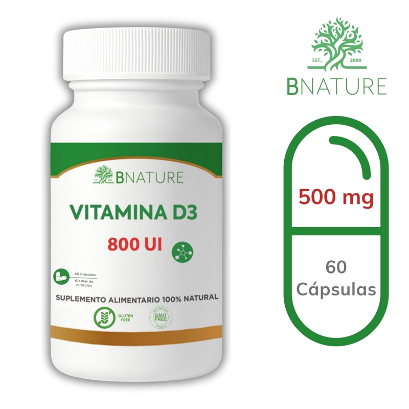VITAMINA D3 800 UI | SUPLEMENTO DIARIO 60 CAPSULAS B NATURE - 7