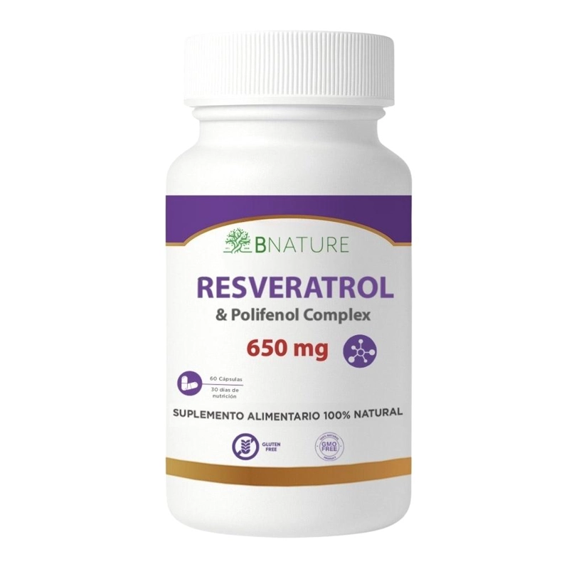 RESVERATROL + POLIFENOLES | 650MG 60 CAPSULAS B NATURE - 1