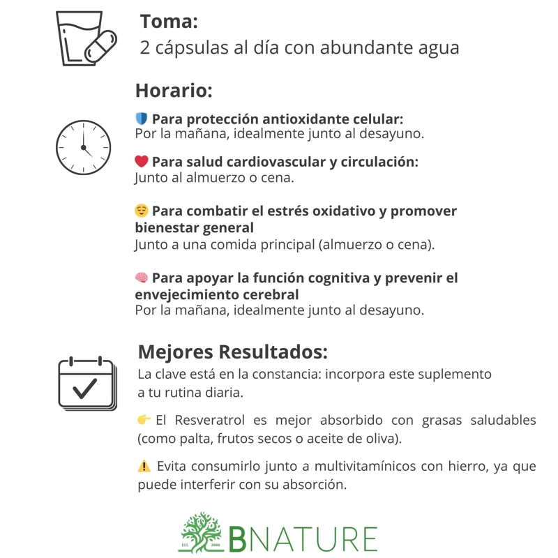 RESVERATROL + POLIFENOLES | 650MG 60 CAPSULAS B NATURE - 4