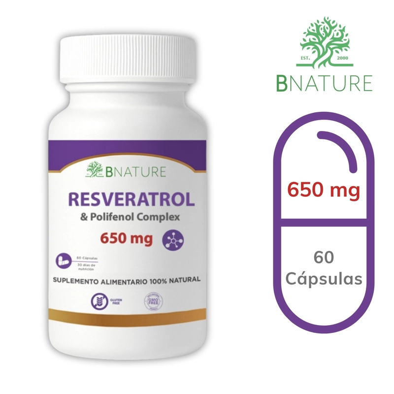 RESVERATROL + POLIFENOLES | 650MG 60 CAPSULAS B NATURE - 7