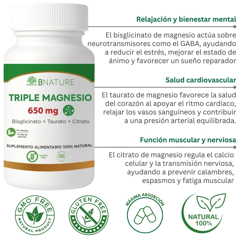 TRIPLE MAGNESIO (CITRATO, TAURATO, BISGLICINATO)  B NATURE - 3