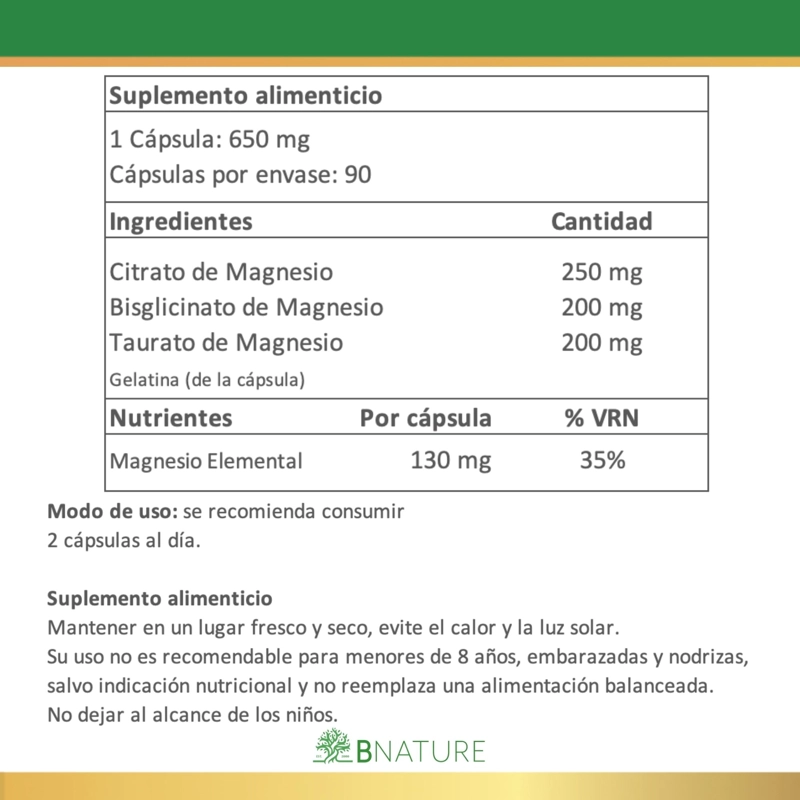 TRIPLE MAGNESIO (CITRATO, TAURATO, BISGLICINATO)  B NATURE - 5